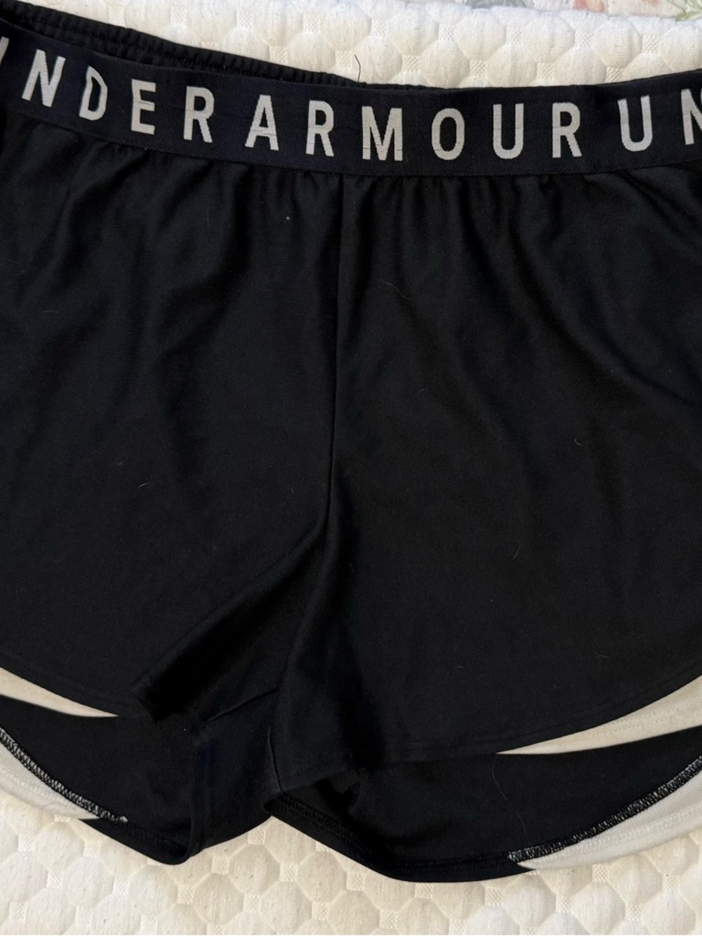Under Armour Black Women's Athletic Shorts with White Trim